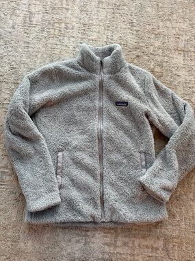 Patagonia Light Gray Girls' Plush Full-Zip Fleece Jacket